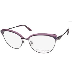 NEW DANA BUCHMAN CHARLEIGH EYEGLASS FRAME WOMENS METAL & PLASTIC PURPLE CAT EYE